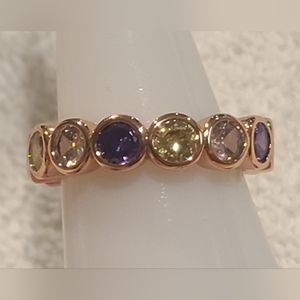 *BP #2238 Candyland Unicorn Pink/Yellow/Violet CZ Rose Gold Size 6 BRAND NEW